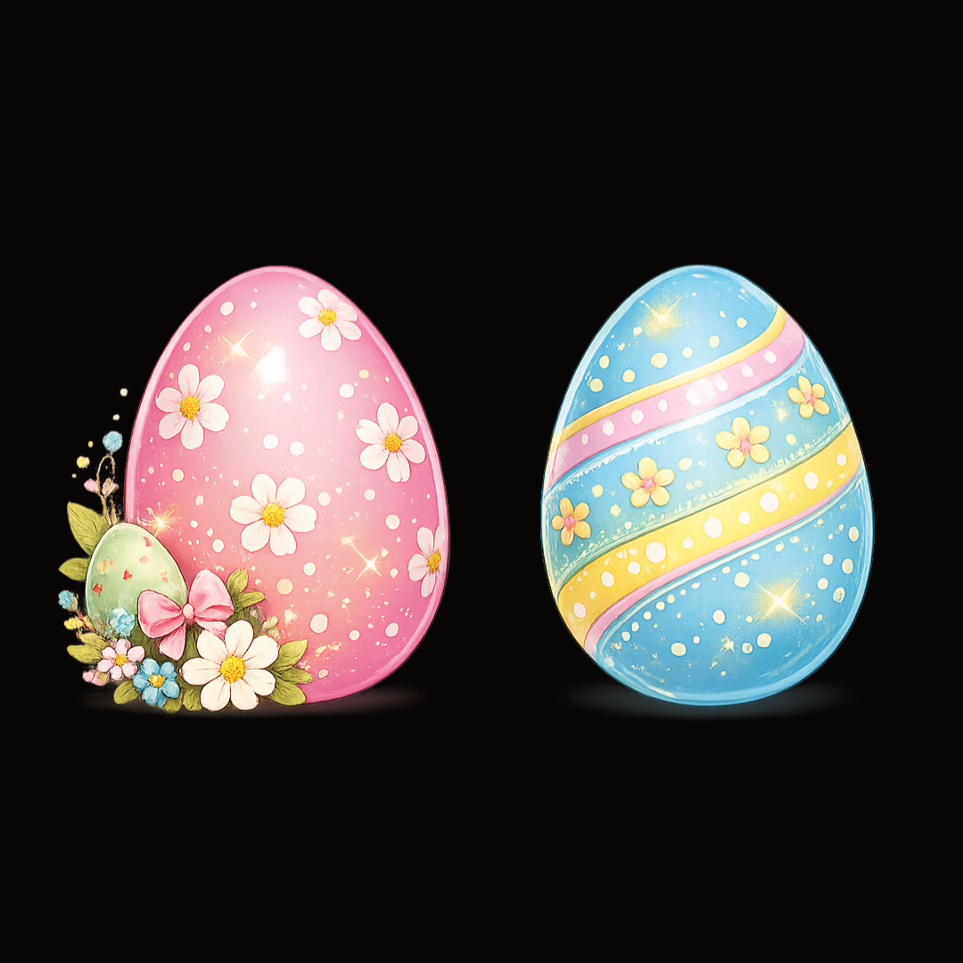 Ostereier pink & blau