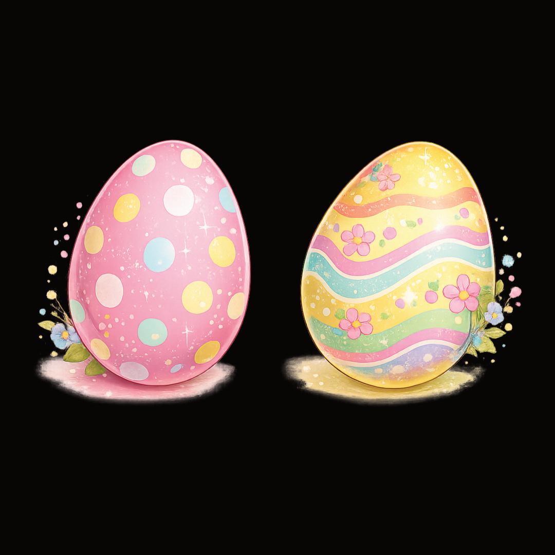 Ostereier pink & gelb